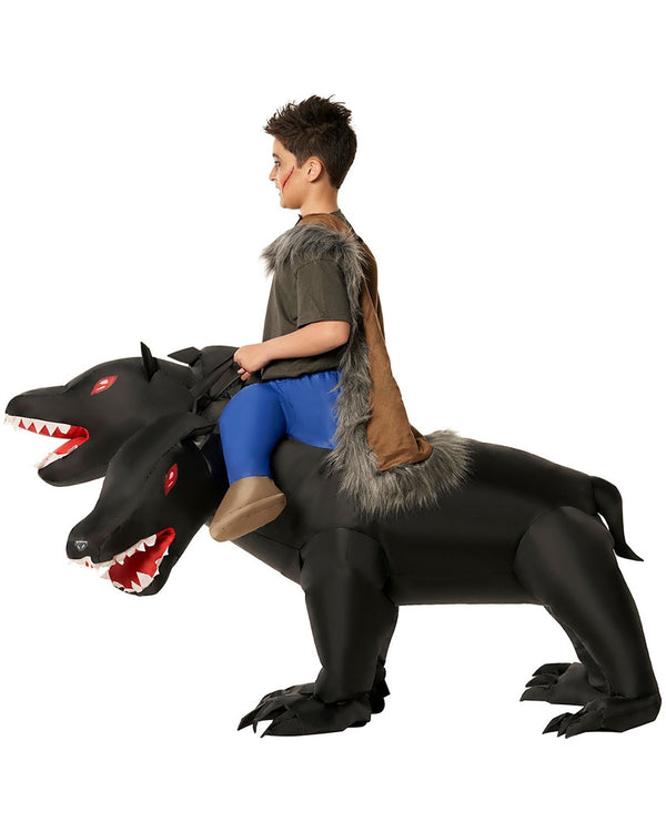3 Headed Dog Ride On Inflatable Kids Costume