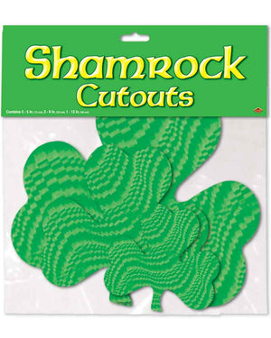 Shamrock Embossed Foil Cutouts Pack of 16