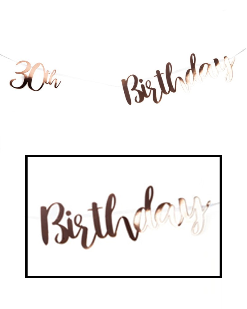 30th Birthday Rose Gold Bunting 1.8m