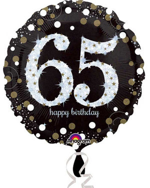 65th Sparkling Holographic Standard Foil Balloon