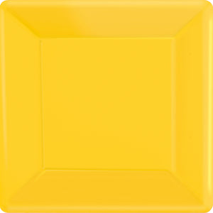 Paper Plates 17cm Square 20CT-Yellow Sunshine Pack of 20