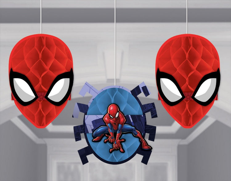 Spiderman Webbed Wonder Honeycomb Decorations Pack of 3