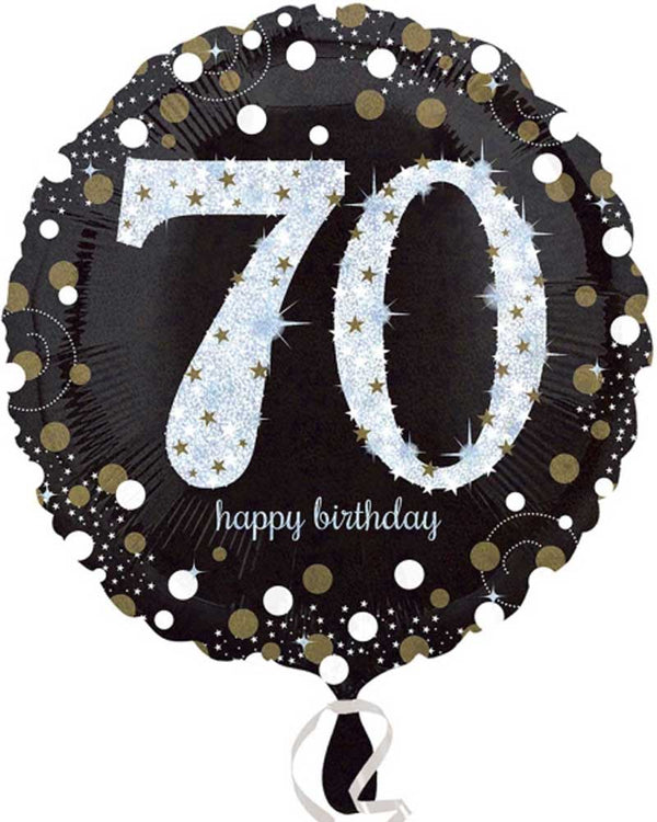 70th Sparkling Holographic Standard Foil Balloon