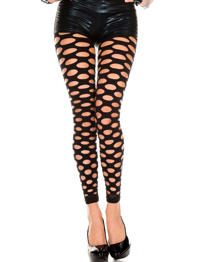 Black Pot Hole Tights