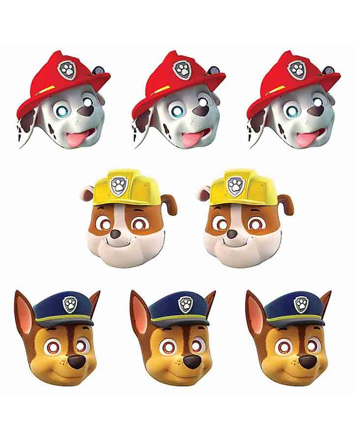 Paw Patrol Paper Masks Pack of 8