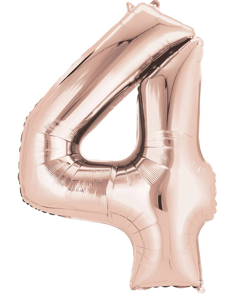 Rose Gold 83cm Number 4 Super Shape Balloon