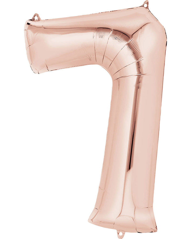 Rose Gold 83cm Number 7 Super Shape Balloon