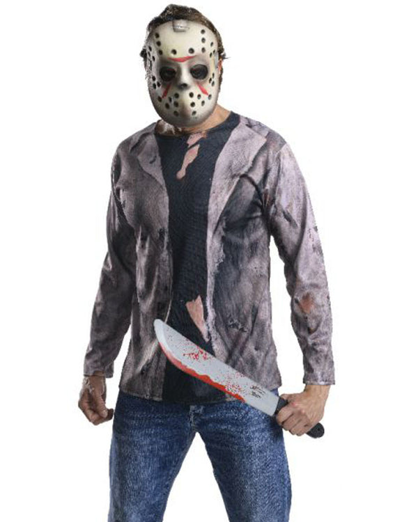 Friday the 13th Jason Vorhees Top Mask and Machete Kit