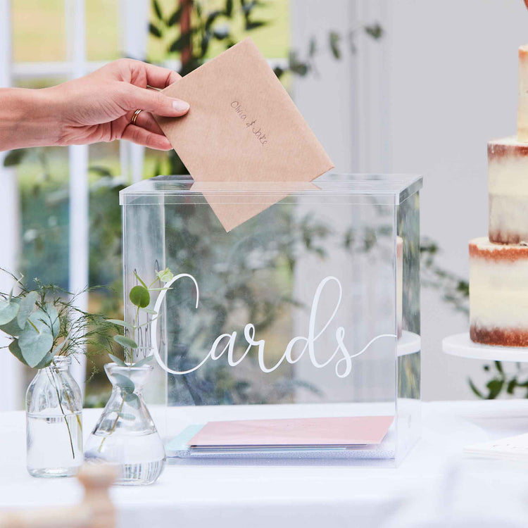 Botanical Wedding Card Box Acrylic