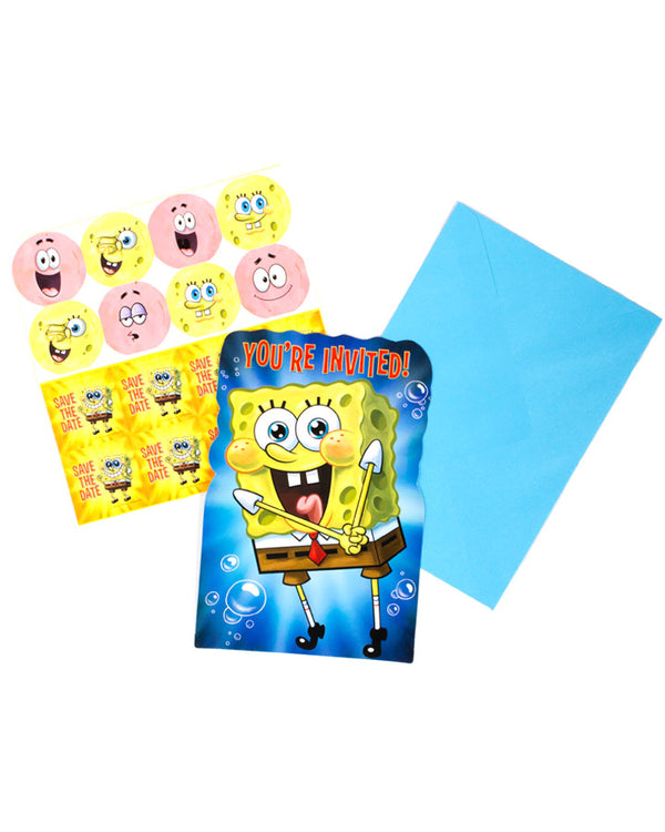Spongebob Party Invitations Pack of 8