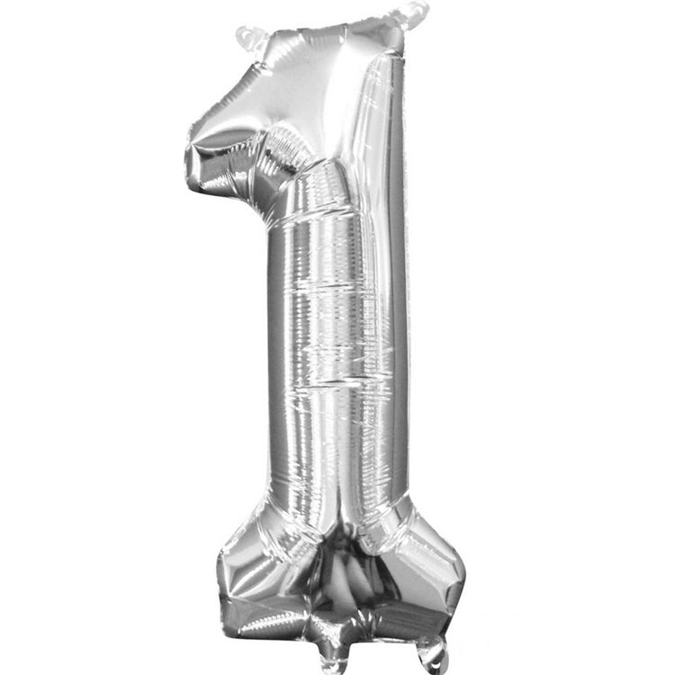 Silver 40cm Number 1 Balloon