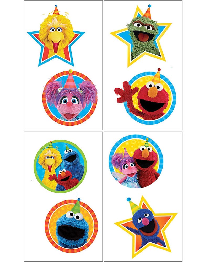Sesame Street Tattoo Favour Pack of 8