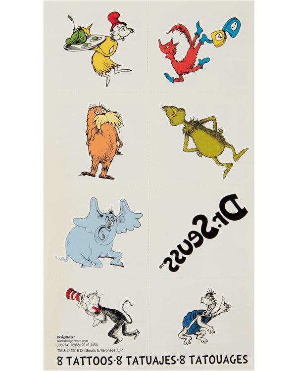 Dr Seuss Tattoo Favours Pack of 8
