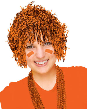 Fun Tinsel Orange Wig