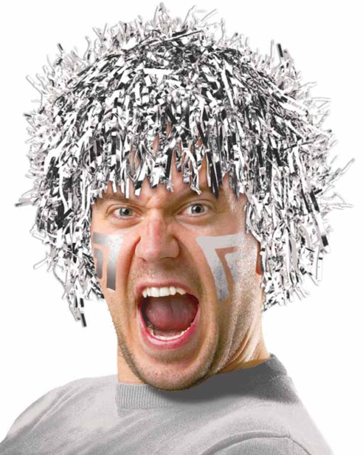 Fun Tinsel Silver Wig