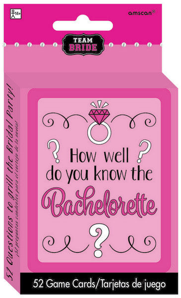 How Well Do You Know Her Bachelorette Party Game Pack of 52