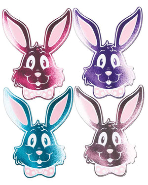 Foil Bunny Silhouette Cutouts Pack of 4
