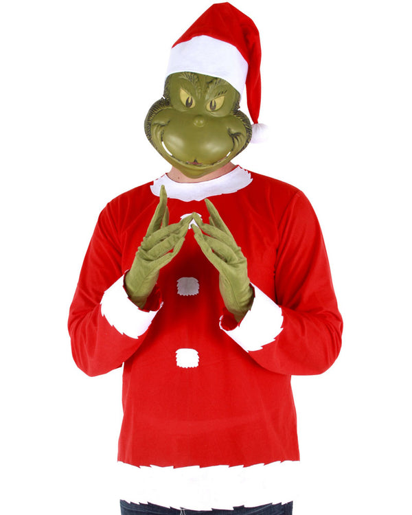 Dr Seuss The Grinch Shirt Mask and Hat Kit