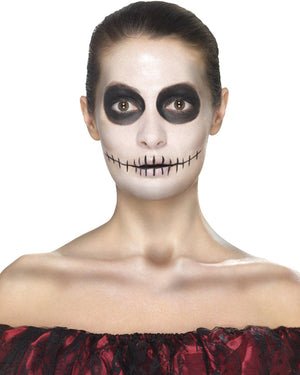 Day Of The Dead Face Tattoo Transfers Set Black And Red