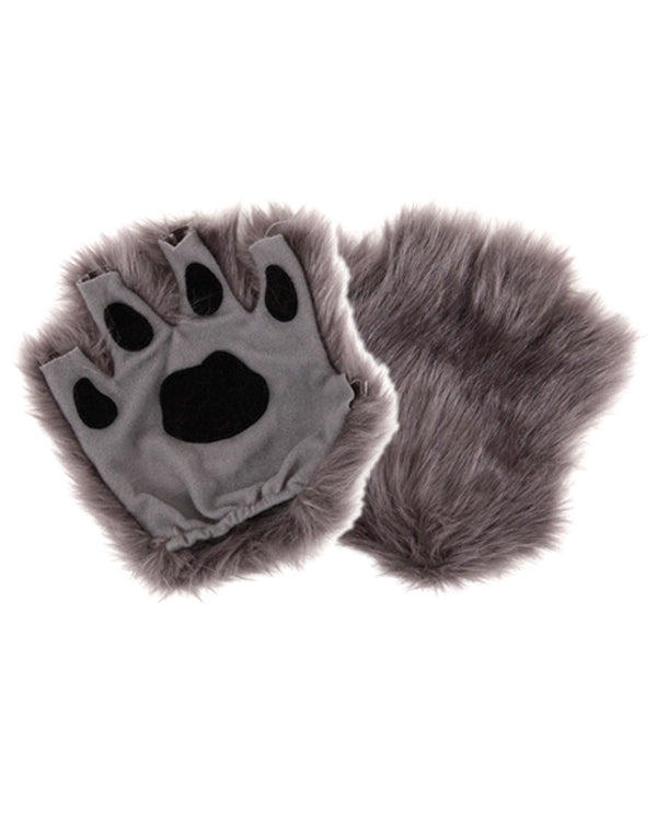 Grey Fingerless Paw Gloves