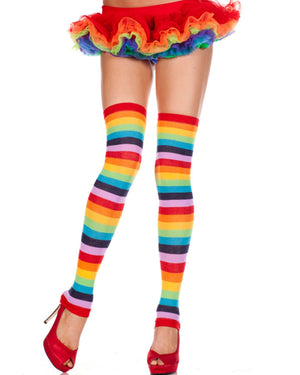Rainbow Striped Footless Leg Warmers