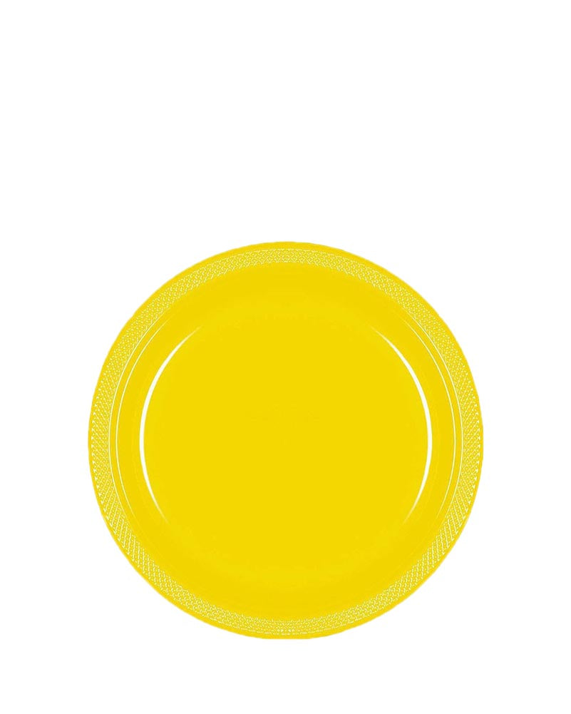Sunshine Yellow 18cm Plastic Plates Pack of 20