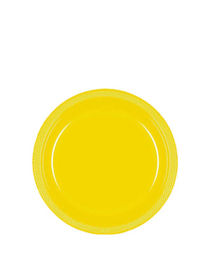 Sunshine Yellow 18cm Plastic Plates Pack of 20