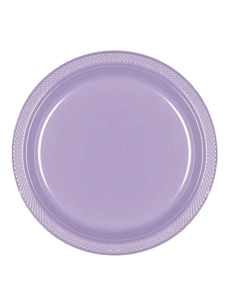 Lavender 23cm Plastic Plates Pack of 20