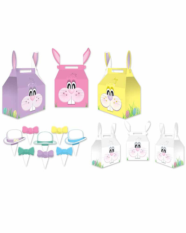 Bunny Favour Boxes with Accessories Pack of 3