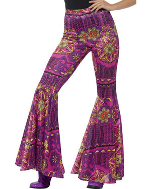 70s Psychedelic Woodstock Flared Womens Trousers