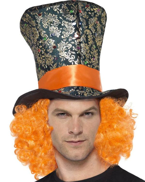 Mad Top Hat with Orange Hair