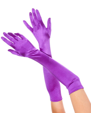 Purple Elbow Length Gloves