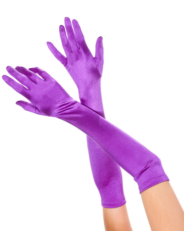 Purple Elbow Length Gloves