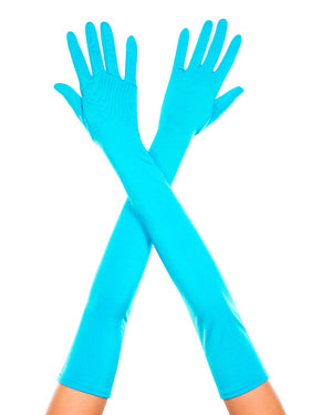 Turquoise Elbow Length Gloves