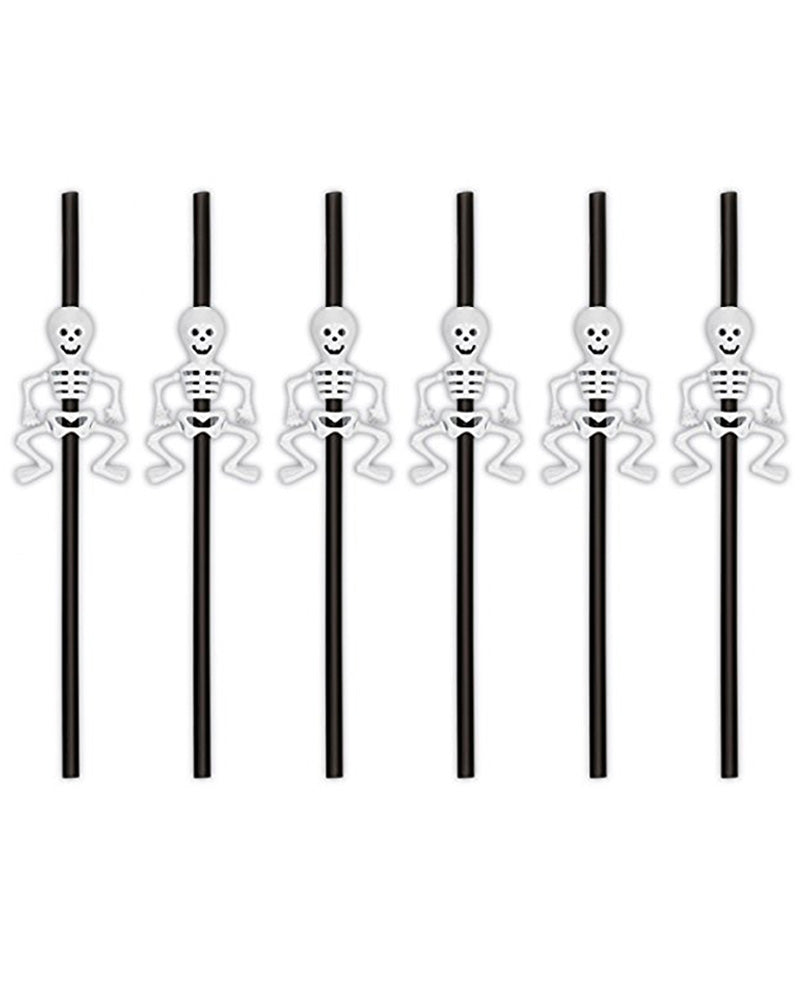Skeleton Straws Pack of 6