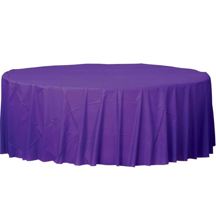 New Purple Plastic Round Tablecover