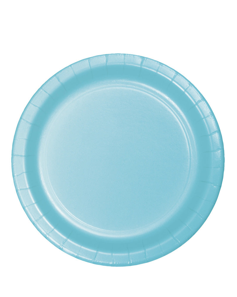 Pastel Blue Round Paper Plate 22cm Pack of 24