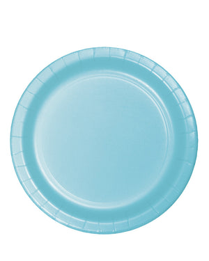Pastel Blue Round Paper Plate 22cm Pack of 24