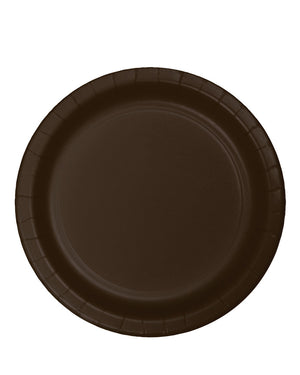 Chocolate Brown Round Paper Plate 22cm Pack of 24