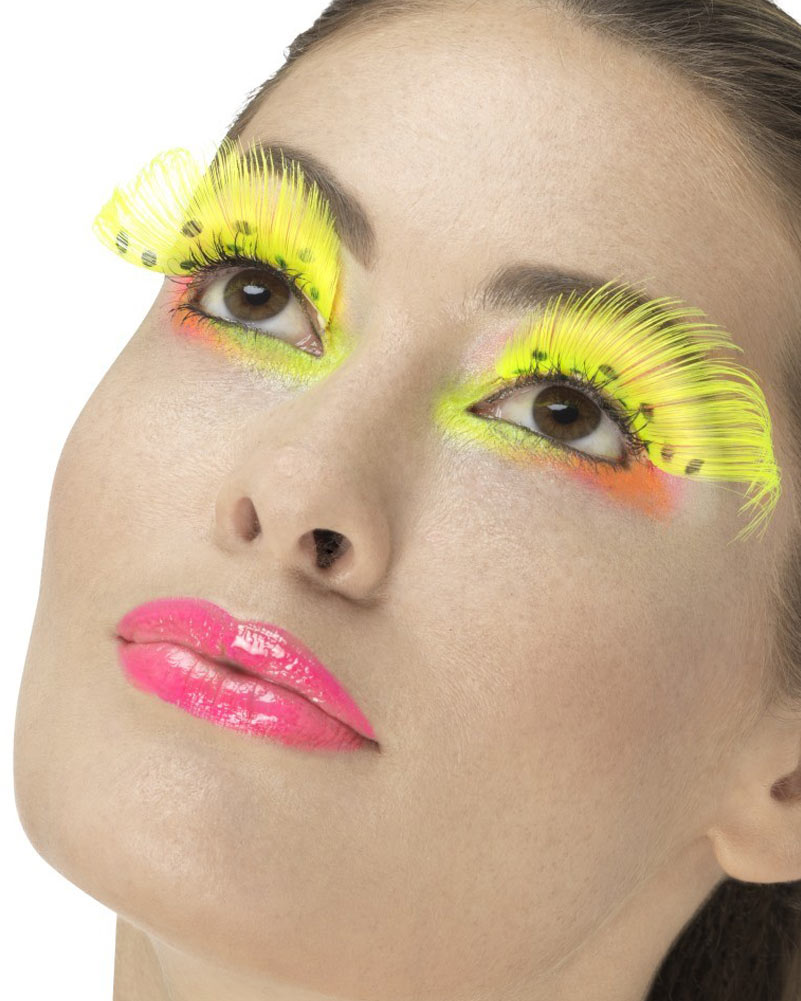 80s Neon Yellow Polka Dot Eyelashes