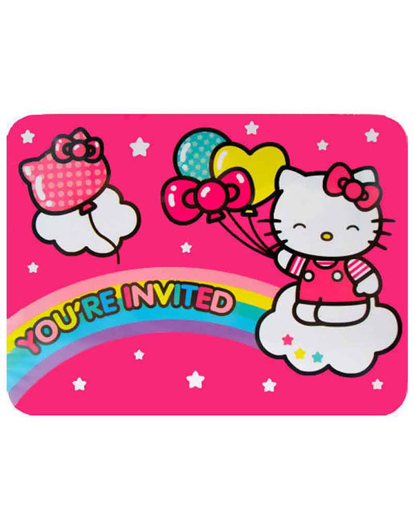Hello Kitty Rainbow Postcade Invitations Pack of 8