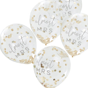 Botanical Hen Party Gold Almost Mrs 30cm Balloons Pack of 5