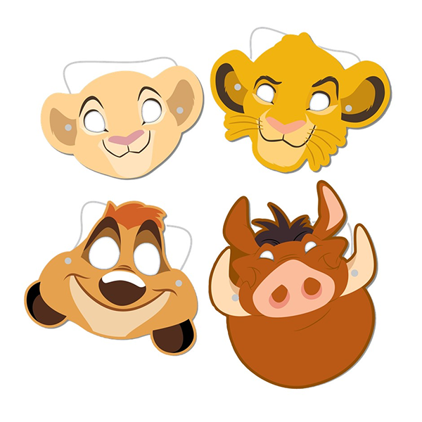 Disney Lion King Paper Party Masks Pack of 8