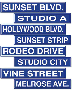 Hollywood Street Sign Cutouts Double Sided