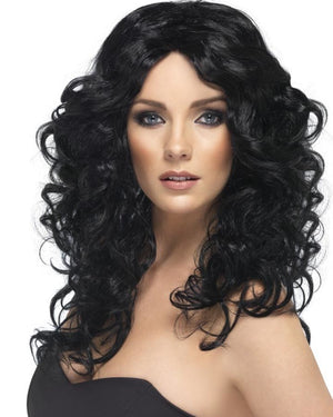 Glamour Curly Long Black Wig