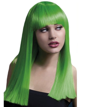 Alexia Professional Long Green Wig