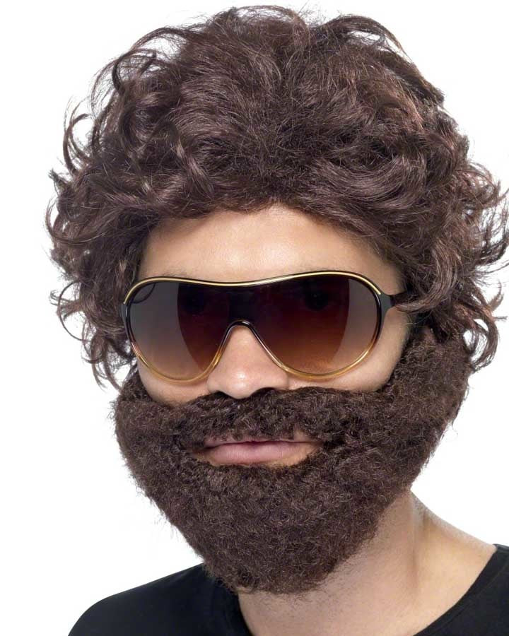 Alan Brown Wig Beard and Glasses Kit