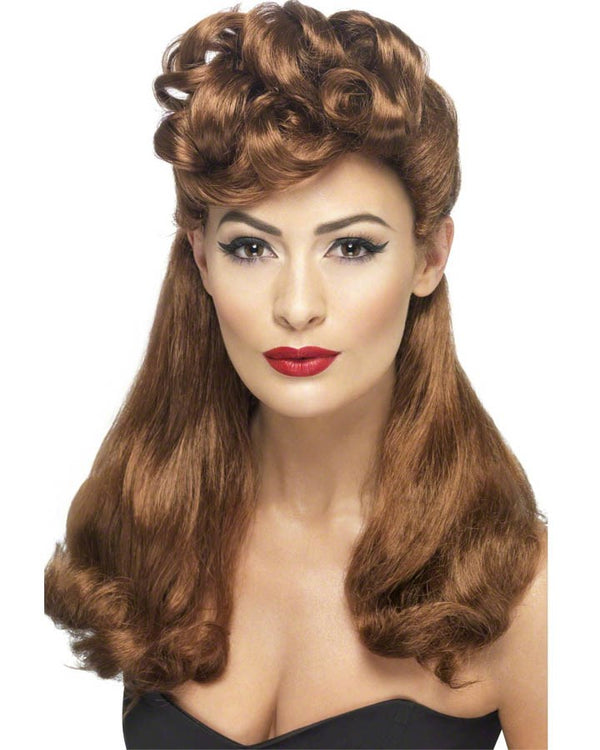 50s 40s Vintage Auburn Wig