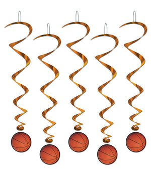 Basketball Swirl Decorations Pack of 5