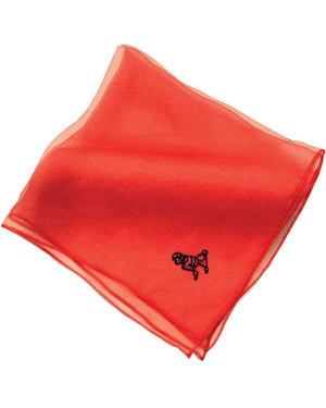 50s Red Chiffon Poodle Scarf